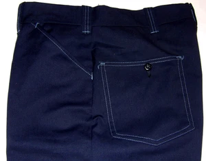 VINTAGE UNBENUTZTE 70er JAHRE SEARS JEANS-STYLE ARBEITSHOSE! MARINEBLAU! TALON 42 REISSVERSCHLUSS! 34x30 - Bild 1 von 11