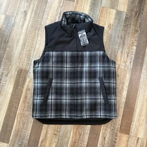 Chaqueta chaleco Pendleton mezcla de lana para hombre cremallera completa talla mediana negra - Imagen 1 de 4