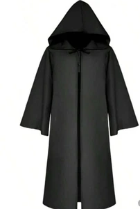 Sensenmann Halloween Kostüm Erwachsene Tod Schwarze Robe Abnehmbare Kapuze MED NWOT - Bild 1 von 1