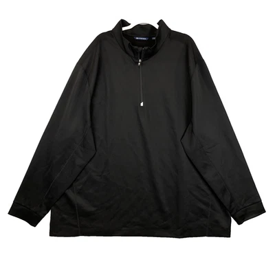 Cutter & Buck 1/4 Zip Rayon Knit Pullover Black Mens 4XB Stretch Comfort WideFit - Image 1 of 4
