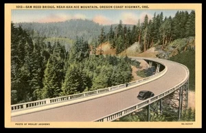 Postcard Sam Reed Bridge Spans Short Sand Beach Gorge, Oregon Coast Highway, OR - Picture 1 of 2