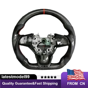 Volante de cuero de fibra de carbono adecuado para Kia Stinger 2018-2023 - Imagen 1 de 7