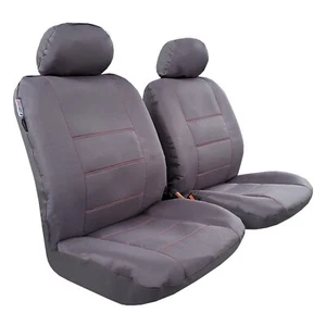 Heavy Duty Canvas Seat Covers For Ford F-150 2009-2023 Grey Front Pair - Picture 1 of 1