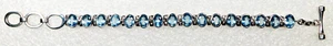 DESIGNER oTc STERLING Faceted Pale Blue STONES MANUFACTURED CHARM BRACELET - Picture 1 of 6