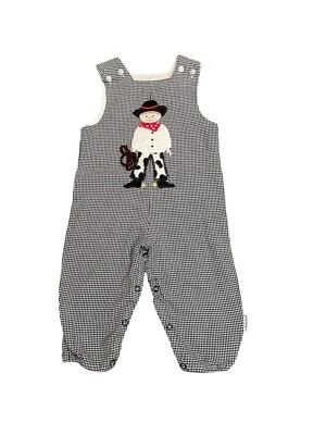 The Bailey Boys Cowboy White Black One Piece  Vintage Baby Boys Pants size 12M - Image 1 of 4