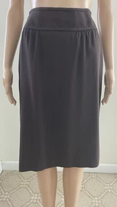 Max Mara Women Brown Pencil Skirt Size 10 Below the Knee Length Slit Back - Picture 1 of 7