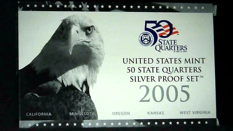 2005-S US Mint State Quarter Silver Proof Set 5 Coins 21ohoc0928-4 Cover