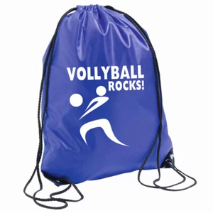 Vollyball Bag Drawstring Backpack Gymsac PE School Games Lunch Sports Bag Gift - Picture 1 of 12