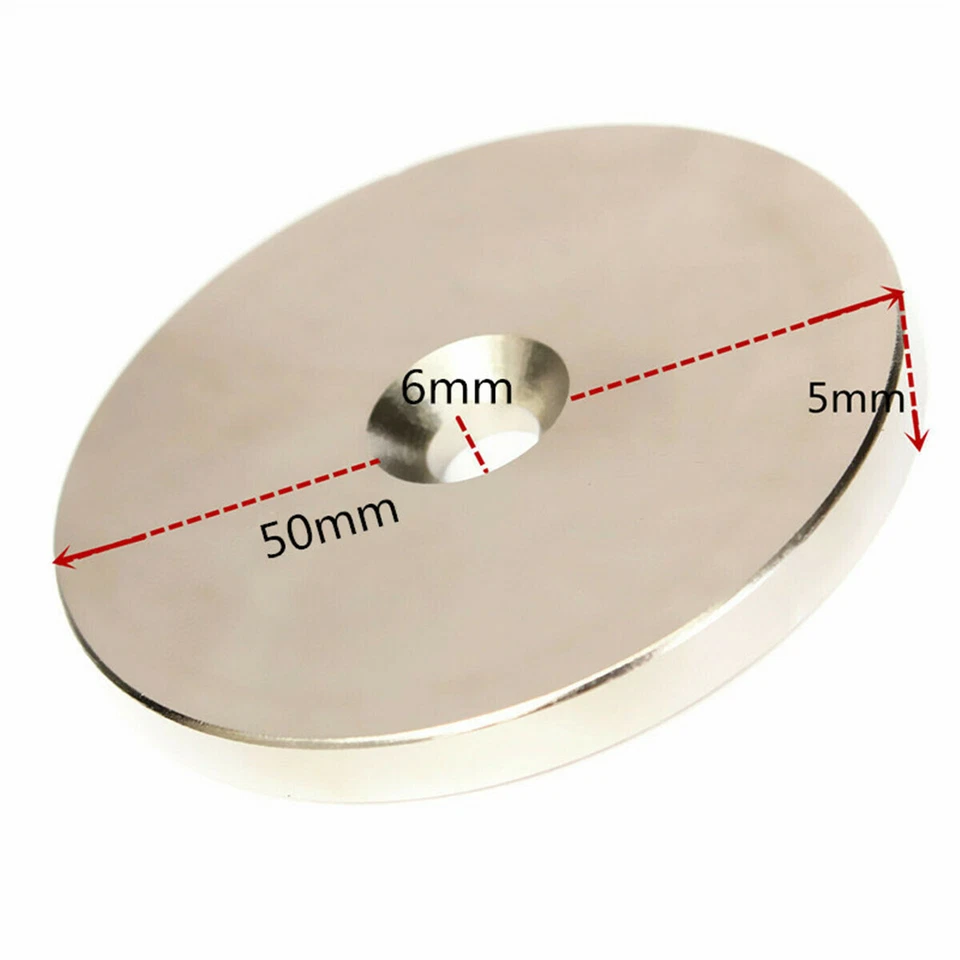 N52 530×5mm RARE Earth Super Strong Magnets Round Discs 5mm Hole Neodymium