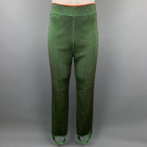JEAN PAUL GAULTIER Size M Green & Orange Wool Blend Reversible Sweatpants