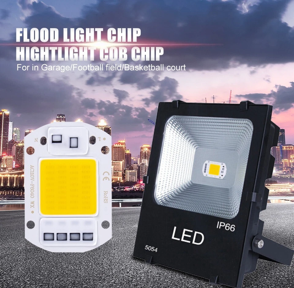 20W 30W 50W LED Floodlight COB Chip 110V 220V Input Integrated Smart IC Driver - Image 1 of 4