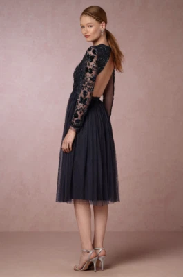 NEW BHLDN Anthropologie Lida Beaded Dress Needle & Thread Midnight Sz 6 $370 - Image 1 of 2