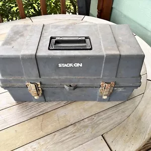 vintage Stack-On tool box hard plastic with 2 tier compartmental trays - Picture 1 of 12