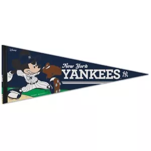 NEW YORK YANKEES MICKEY MOUSE DISNEY ROLL-UP FILZ WIMPEL 12"x30" WINCRAFT - Bild 1 von 1
