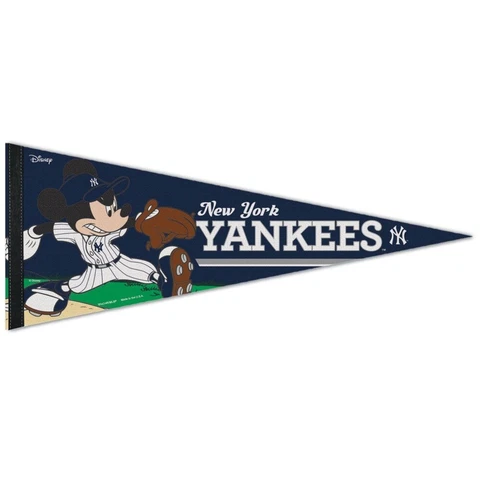 NEW YORK YANKEES MICKEY MOUSE DISNEY ROLL UP FELT PENNANT 12"x30" WINCRAFT Cover