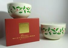 Lenox Home For The Holidays Set of 2 Stackable Sealing Bowls With Lids NIB