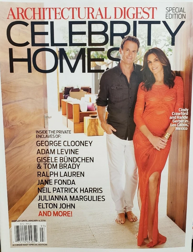 Architectural Digest Celebrity Homes Fall 2015 Cindy Crawford FREE SHIPPING CB - Image 1 of 1