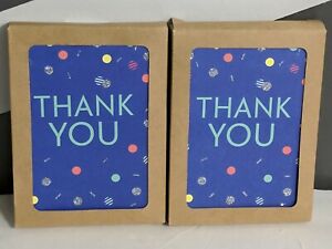 24 Hallmark Thank You Cards Blue with Sparkle (2 packs of 12)