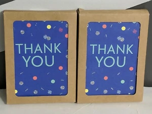 24 Hallmark Dankeskarten blau mit Glitzer (2 Packungen à 12 Stück) - Bild 1 von 1