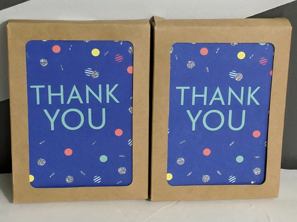 24 Hallmark Thank You Cards Blue with Sparkle (2 packs of 12) - Image 1 of 1