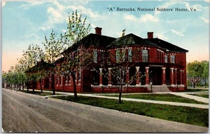A Barracks National Soldiers Home VA Virginia Postkarte - Bild 1 von 2