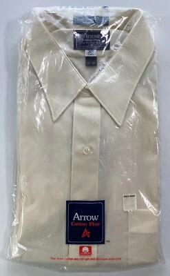 Camisa de Vestir Flecha De Colección Años 80 Nueva Hecha en EE. UU. 17-36 Alta Crudo Aguja Única Foto 1 de 4