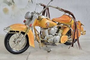 Vintage Iron Art Indian Motorcycle Model Crafts Metal Toy Bar Decoration Decor