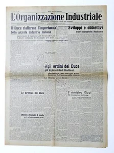 Storia - Giornale L'Organizzazione Industriale - 25 maggio 1940 - Foto 1 di 1