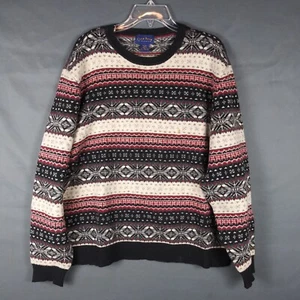 Vintage Club Room Sweater 100% Lambs Wool Pullover Red White Black Mens XL 90s - Picture 1 of 4