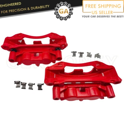 2PCS Red New Rear Brake Calipers for 2011 - 2019 Chevy Silverado 2500 3500 HD - Image 1 of 4