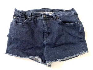 Denim & Company (D&Co) Women's Dark Wash Cutoff Denim Booty Shorts - Size 10 - Picture 1 of 4