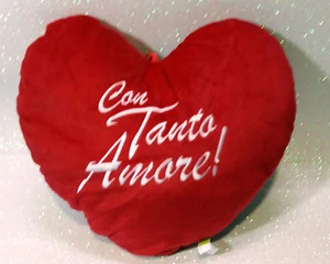 SAN VALENTINO AMORE CUORE IN PELUCHE CON TANTO AMORE PLUSH HEART 35 CM - Picture 1 of 1
