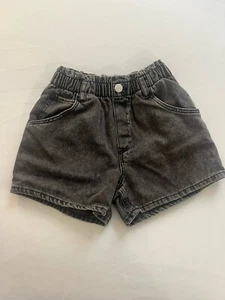 H&M Girl Denim Shorts Size 7 Gray/Black Elastic Waist Casual - Picture 1 of 4