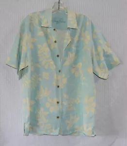 Tommy Bahama Mens Hawaiian Floral Button Up Silk Shirt Size L - Picture 1 of 5