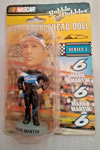 NASCAR Bobble Dobbles Roush Racing MARK MARTIN #6 Pfizer Mini Bobblehead Doll Cover