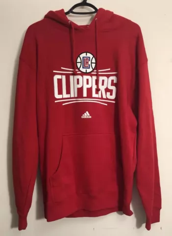 8887A Adidas Fleece Hoodie Red SMALL Los Angeles Clippers Hooded Sweater Cover