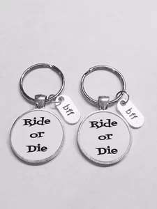 Schlüsselanhänger Set Beste Freundin Ride Or Die Bff Freundschaft Partner im Verbrechen Geschenk - Bild 1 von 1