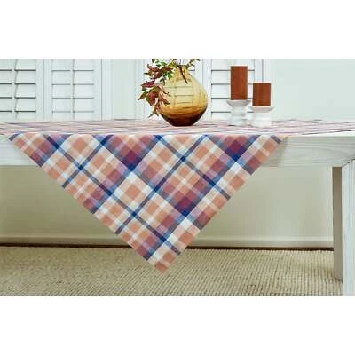 Solino Home 100% Pure Linen Table Throw Dining Kitchen - Fall Flavors Madras - Image 1 of 4
