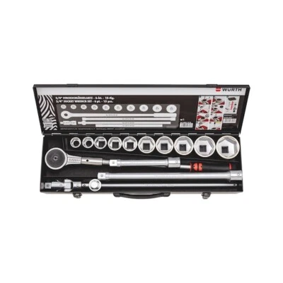 Chiavi a Bussola 3/4 a Cricchetto Professionali Set 15pz - WÜRTH 096514 15 - Immagine 1 di 4