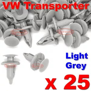 VW TRANSPORTER T4 T5 T6 LONGER LONG TRIM PANEL CLIPS LIGHT GREY CARPET LINING 25 - Picture 1 of 1