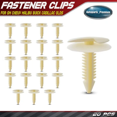 20Pcs 7.94mm Nylon Door Trim Panel Retainer Clips Double Head for GM Chevy Buick - Image 1 of 4
