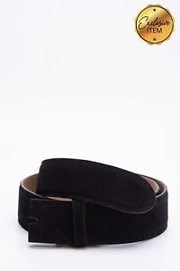 RRP€300 PRADA Suede Leather Belt Strap Size 75/30 Black Made in Italy