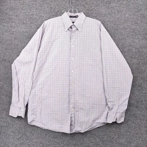 Nautica Dress Shirt Mens 16 Button-Down Check Wrinkle Free Long Sleeves Cotton - Picture 1 of 8