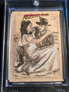2008 INDIANA JONES TOPPS HERITAGE ARTIST SKETCH CARD "INDY + MARION!" HENDERSON!