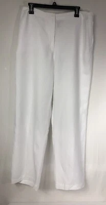 Pantalones de mujer Eileen Fisher pierna ancha pequeños lino orgánico Tencel Slub blancos nuevos con etiquetas $198 Foto 1 de 4