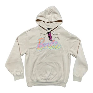 New BARBIE Hoodie Mens L Beige Peach - Picture 1 of 9
