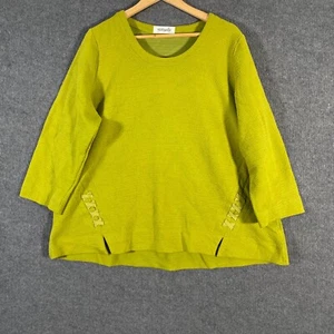 Virtuelle Jumper Womens Small Plus Green Sweater Pullover Relaxed Long Sleeves A - Picture 1 of 10