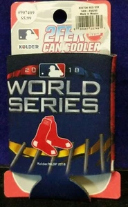 BOSTON RED SOX 2018 WORLD SERIES KOOZIE DOSENKÜHLER NEU DOPPELSEITIG FLACH FALTBAR - Bild 1 von 3