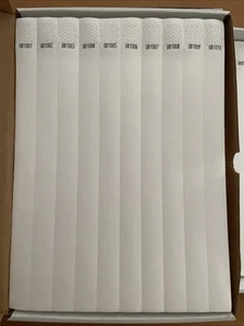 100 Einlassbänder Eintrittsbändchen Papierarmbänder Kontrollarmbänder weiß - Bild 1 von 2