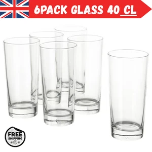 Set of 6 IKEA GODIS Glasses 40cl Clear Glass Tumblers Water Juice Drink Cups New - Picture 1 of 3